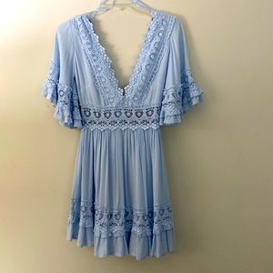 Women’s dress. Ice Blue color. Lace detail. Size XS. New with tags.